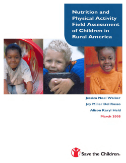 Nutrition and physical activity field assessment