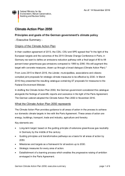 Climate Action Plan 2050 - Principles and goals of the German