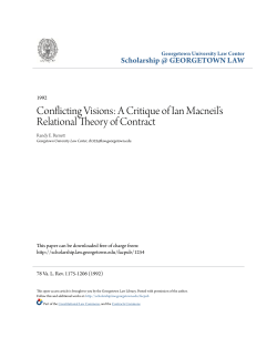 Conflicting Visions: A Critique of Ian Macneil`s Relational Theory of