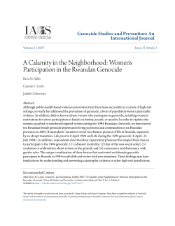 A Calamity in the Neighborhood: Women`s