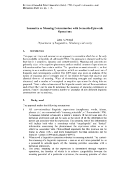 Semantics as Meaning Determination with Semantic