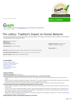 The Lottery: Traditions Impact on Human Behavior