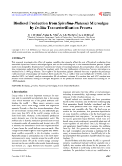 Biodiesel Production from Spirulina-Platensis Microalgae by In
