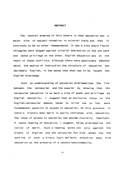 ABSTRACT The central premise of this thesis is that