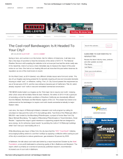 The Cool-roof Bandwagon - EPDM Roofing Association