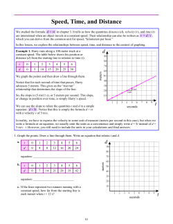Speed, Time, and Distance
