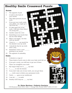Healthy Smile Crossword Puzzle
