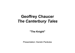 Geoffrey Chaucer The Canterbury Tales "The Knight"