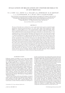 evaluation of relocation of unionid mussels to in situ refugia