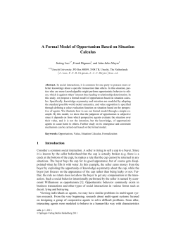 A Formal Model of Opportunism Based on Situation Calculus
