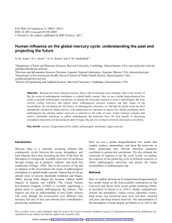 Human influence on the global mercury cycle: understanding the