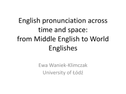 English pronunciation across time and space: from Middle