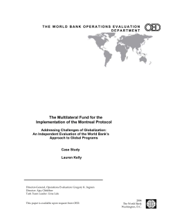 The Multilateral Fund for the Implementation