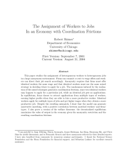 The Assignment of Workers to Jobs In an Economy with