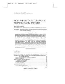 BIOSYNTHESIS OF HALOGENATED METABOLITES BY BACTERIA