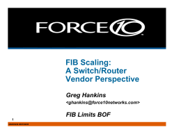 FIB Scaling: A Switch/Router Vendor Perspective