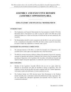 assembly and executive reform (assembly opposition) bill