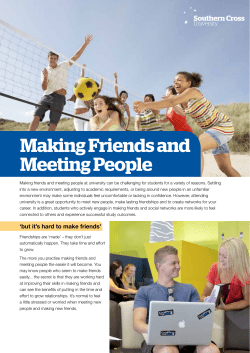 Tip Sheet 6 &mdash; Making Friends and Meeting People (SCU Counselling)