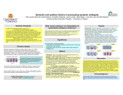 Semantic and auditory factors in processing syntactic