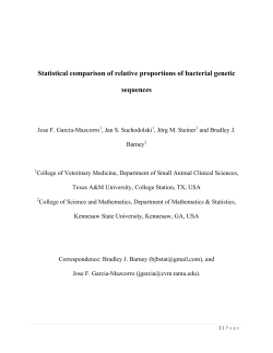 Statistical comparison of relative proportions of bacterial genetic