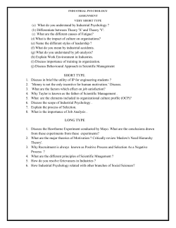 (a) What do you understand by Industrial Psychology ? (b