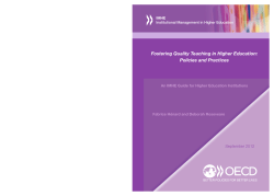 Fostering Quality Teaching in Higher Education