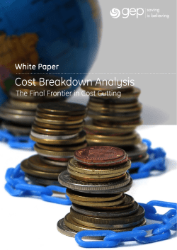 Cost Breakdown Analysis The Final Frontier in Cost Cutting