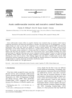 (2003). Acute cardiovascular exercise and executive control function