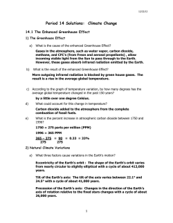Period 14 Instructor Solutions: Energy in Nature