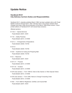 Handbook M-41 - City Delivery Carriers Duties and Responsibilities