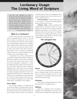 Lectionary Usage: The Living Word of Scripture