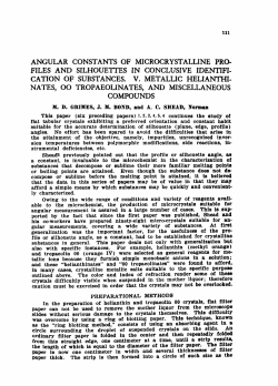 Angular Constants of Microcrystalline Profiles and Silhouettes in