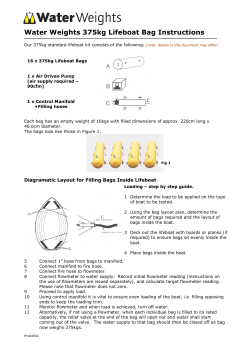 Life Boat bags - Water Weights