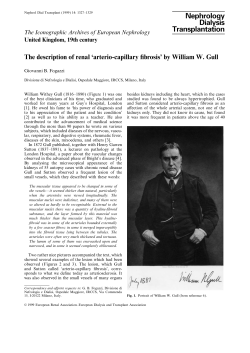 The description of renal`arterio-capillary fibrosis` by William W. Gull.