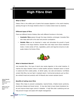 High Fibre Diet - Sydney Adventist Hospital