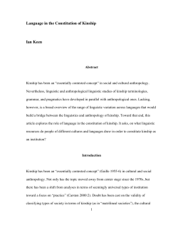 Language in the Constitution of Kinship Ian Keen