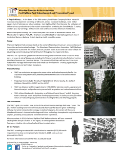 Ford Highland Park Project Fact Sheet