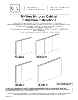 Tri-View Mirrored Cabinet Installation Instructions