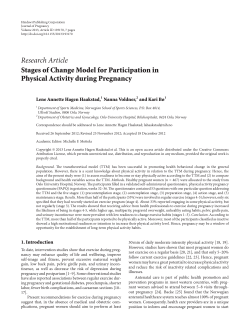 Research Article Stages of Change Model for
