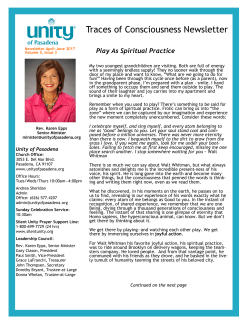 Traces of Consciousness Newsletter
