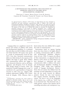 A METHODOLOGY FOR ASSESSING THE