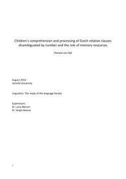 Children`s comprehension and processing of Dutch relative clauses