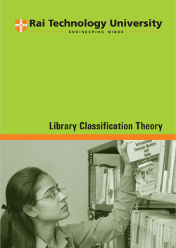 Library Classification theory - Department of Higher Education