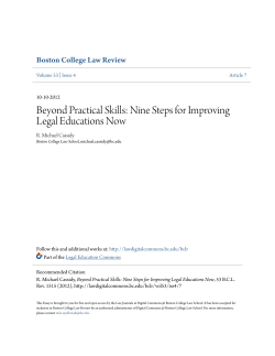 Nine Steps for Improving Legal Educations Now