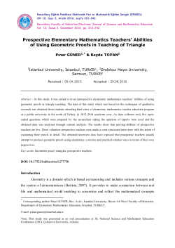 Prospective Elementary Mathematics Teachers` Abilities of Using