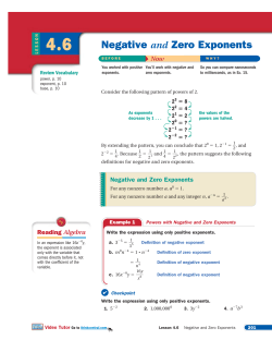 Negative and Zero Exponents
