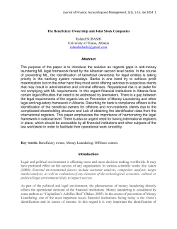 The Beneficiary Ownership and Joint Stock Companies Roland