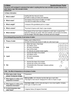 5.4 Matter Question/Answer Packet