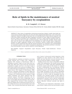 Role of lipids in the maintenance of neutral buoyancy by zooplankton
