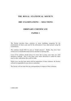 Solutions - Royal Statistical Society
